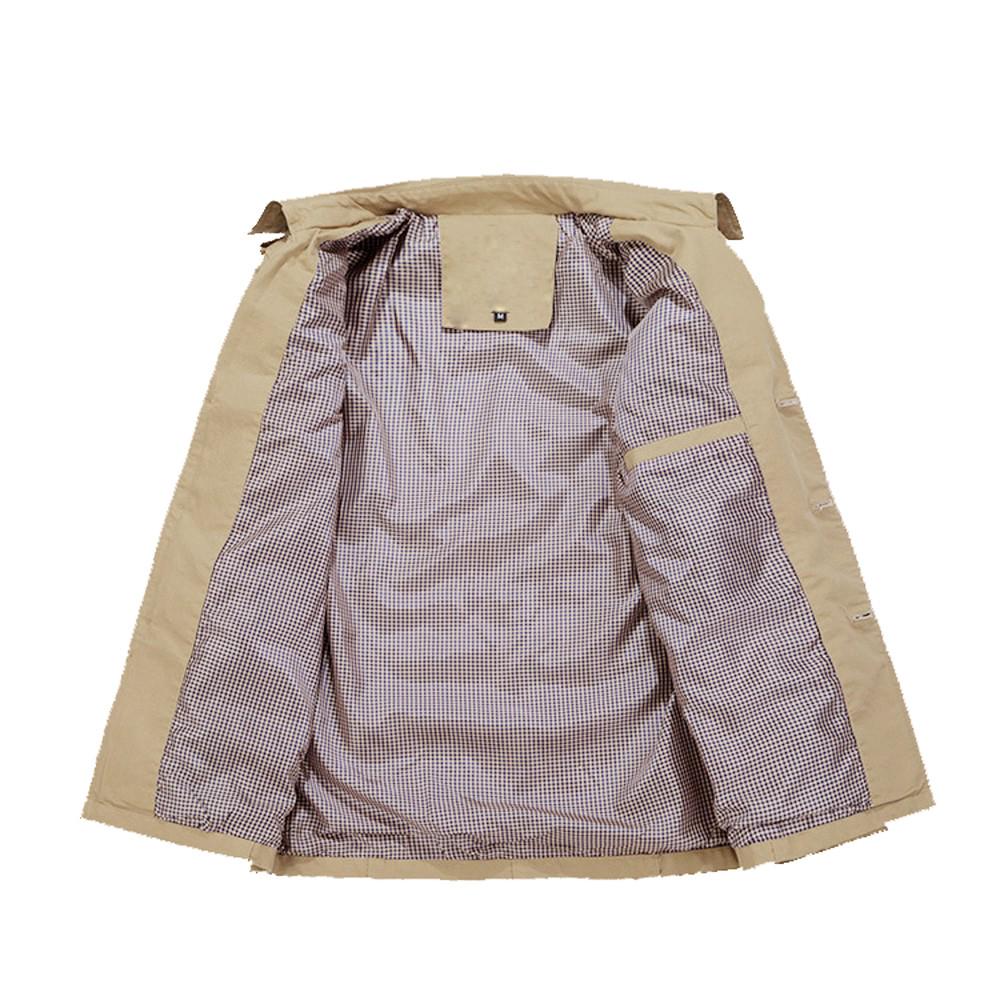 Men Winter Warm Jacket Overcoat Outwear Slim Long Trench Buttons Coat 