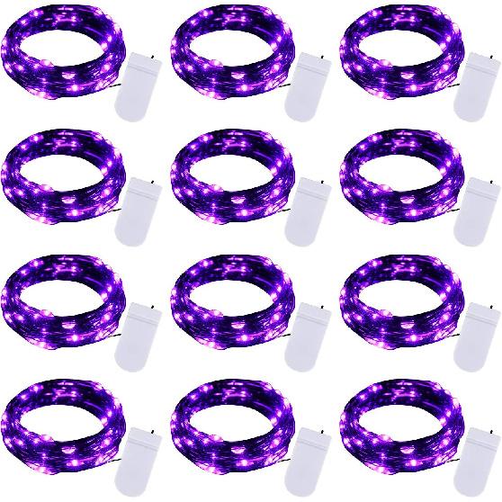 Brightown 12 Pack 7ft Battery Operated LED Fairy Lights for Xmas Decoration