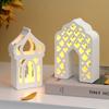 Top Quality Middle Eastern Style Hollow House Plaster Lampshade Silicone Mold DIY Moon Candle Holder Resin Molds For Eid Al Fitr