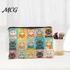 Leak-proof Storage Pouch Cat Printed Bag, with Smooth Zipper, Thickened Polyester Black Zipper Bag Makeup Multipurpose Pencil Case Travel Toiletry