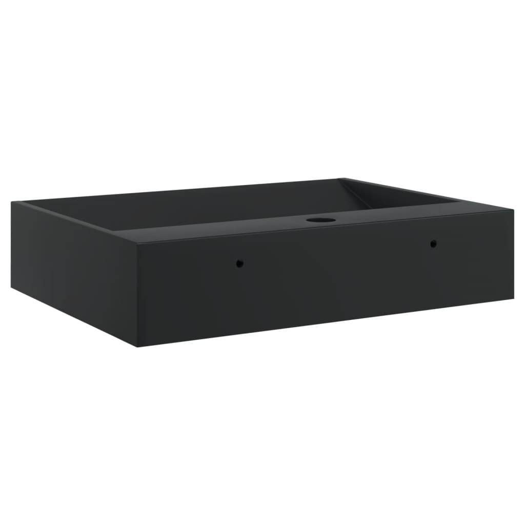 Wash Basin 50 x 38 x 11 cm Mineral Cast Marble Cast Matte Black