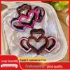 2025 High-End Women's Love Heart Cutout Color Block Shark Hair Clip