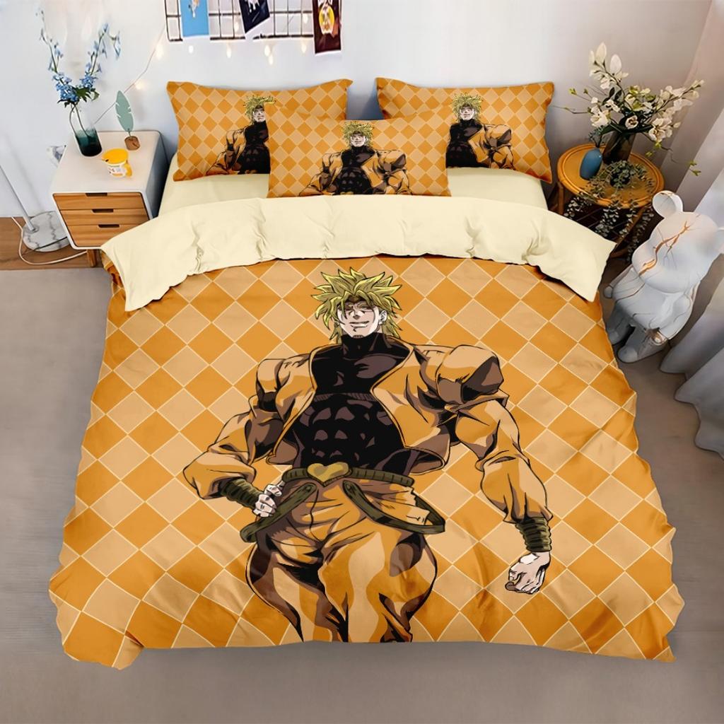 Anime JoJo Bizarre Bedding Set,Adventure Jotaro Kujo Bedding Set,JoJo Duvet Cover Pillowcase Bed Kids Adult