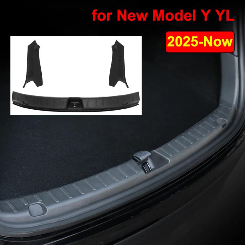 for Tesla Model YL/Y Juniper Launch 2025 2026 Accessories Rear Trunk Sill Guard Protector Door Side Suede Anti-scratch Strip