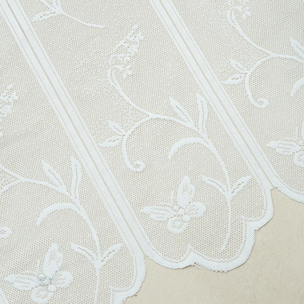 White Tulle Window Drape Modern Backdrop Floral Lace Sheer Curtains Window Voiles Wedding Ceremony Party Home Window Decor