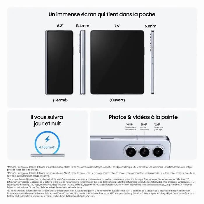 Samsung Samsung Galaxy Z Fold5 5G Двухсимочный Складной Android-смартфон 12 ГБ + 256 ГБ Абсолютно новый, запечатанный