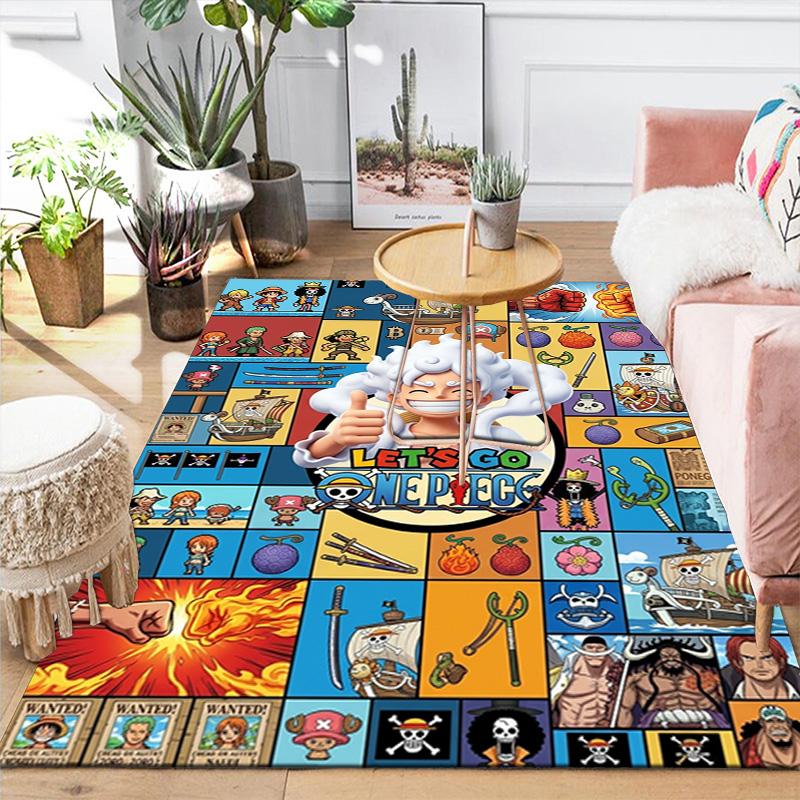 Soft Area Rug with Nordic Cartoon Anime Art Non-slip Washable Design, Perfect for Living Room Bedroom Kitchen-THWTHW