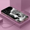 Роскошный чехол для телефона из ТПУ с ремешком для Samsung Galaxy A04 A05s A13 A14 A24 A54 A34 Note20 S23 Ultra, чехлы A41 Cool cat Black Design Art Cover