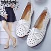One Foot Lazy Shoes Women's Korean Breathable Hollow White Nurse Shoes Shallow Mouth Flat Sole Shoes
