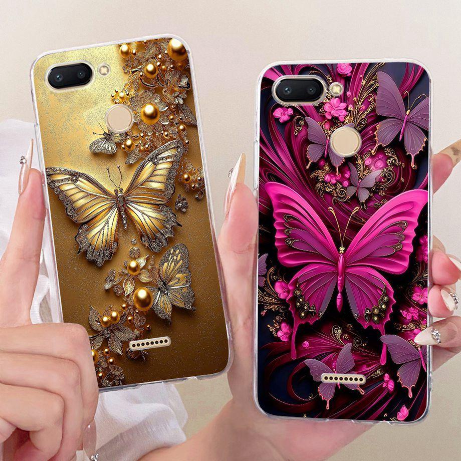 For Xiaomi Redmi 6 6a 6 Pro / Xiaomi Mi A2 Lite Phone Case Luxury Flower Butterfly Cartoon Bow Pattern Soft Silicone Back Cover