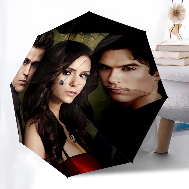 Vampire Diaries, Elena Automatic Opening and Closing, 8 rib Structure Portable Umbrella, Suitable for Men and Women in All Seasons Perfect