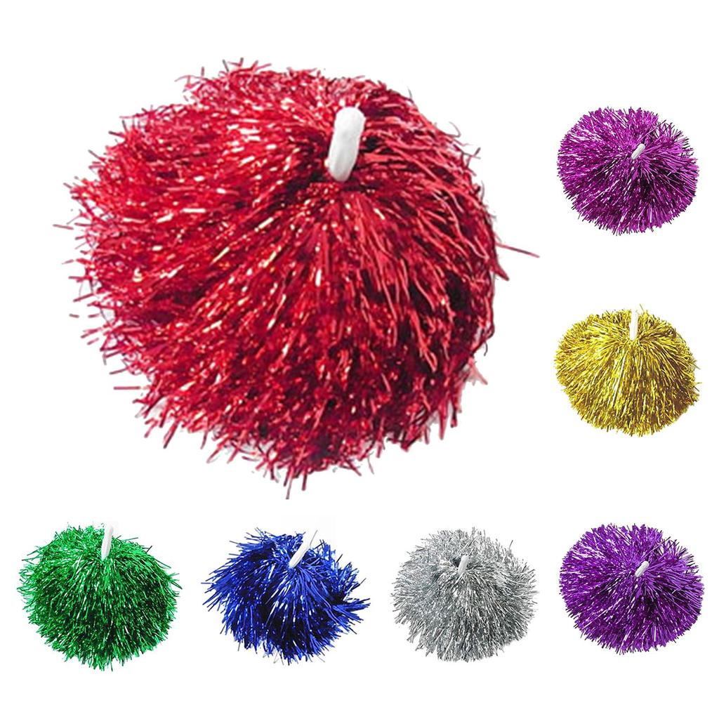 1PCS Cheerleading Pom Poms With Straight Handle Cheering Props For Aerobics Dancing School Sports Game