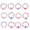 12pcs Cartoon Wooden Beads Bracelet for Kids Girl Birthday Party Favors Baby Shower Jewelry Gift Kindergarten Prizes Treat Bag