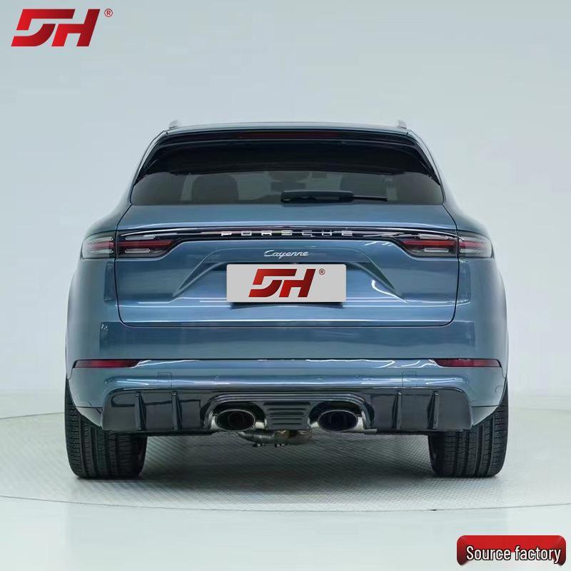 Премиальные накладки на передний и задний бамперы TurboGT из углеродного волокна для Porsche Cayenne 2018-2023, Простая установка на замену.