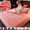 2024 Winter Warm Coral Fleece Fitted Sheet Elastic Mattress Protector Cover Couple 2 People Luxury Double Bed Bedsheet 150/180