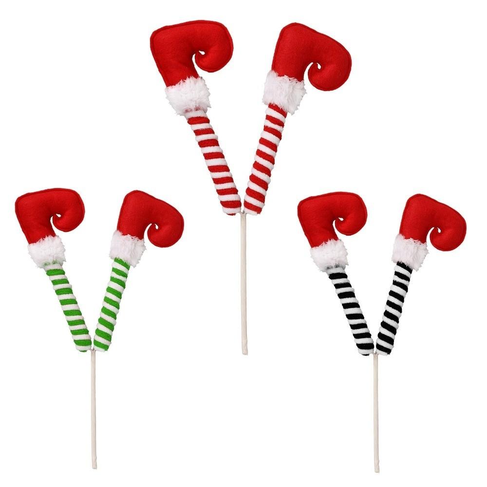 Stuffed Christmas Elf Legs Striped Pants Christmas Tree Top Decoration Room Decorations