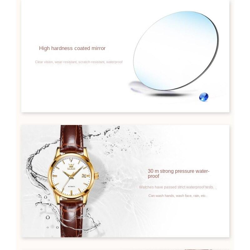 OLEVS Брендовые часы, полностью автоматические механические часы, светящиеся водонепроницаемые часы, женские часы