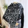 Leopard Print Scarf Women's Autumn and Winter Classic Thickened Imitation Cashmere Printed Fringed Shawl European and American Warm Scarf