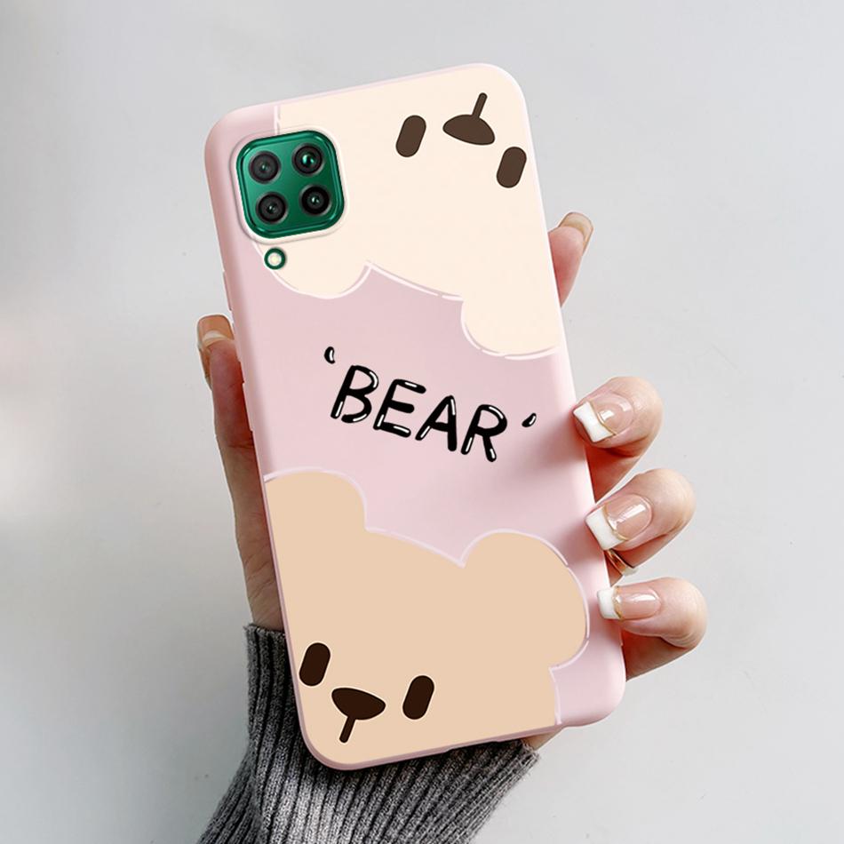 For Huawei P40 lite P40 Lite E Coque Silicone Soft Phone Cases Cover Cute Bear Frog For Hauwei P40lite P 40 lite E Fundas Bumper