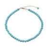 Glass Heart Shape Pendant Necklace Turquoise Beads Neckchains Stylish Clavicle Chain for Women Girls Elegant Choker
