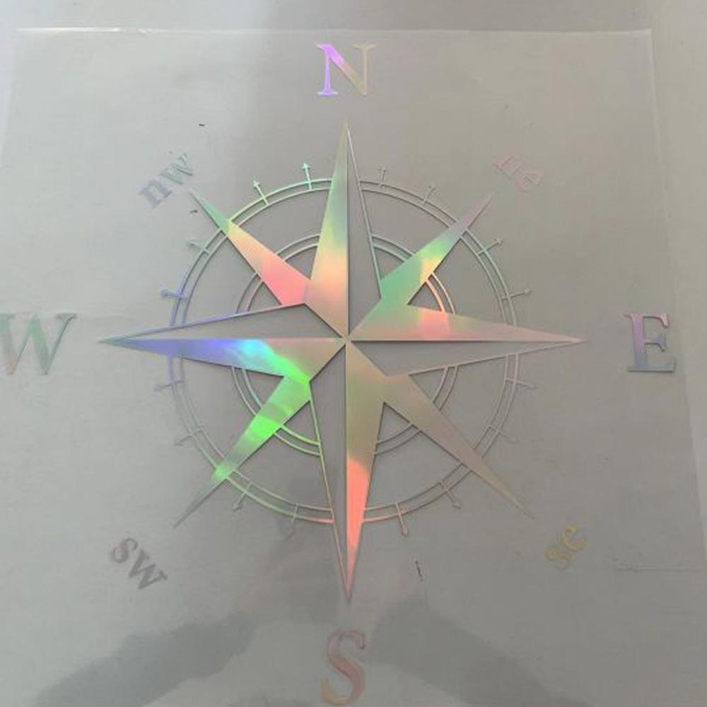 Светоотражающая лазерная ПВХ-наклейка с компасом для автомобильной двери, капота, кузова, боковых наклеек, виниловая пленка для внешнего стайлинга автомобиля, листы фольги
