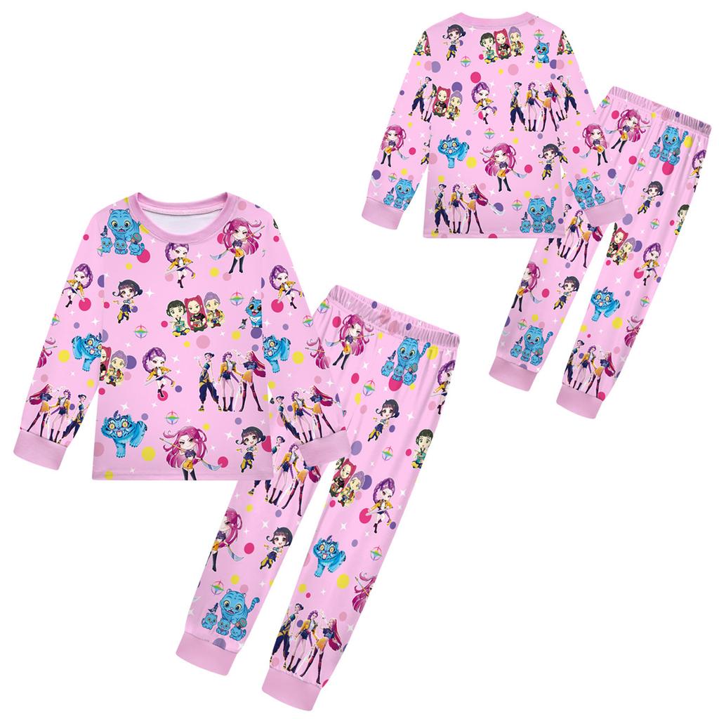 Children's Fashion Suit Skirt Round Neck Long Sleeve Top Pants
