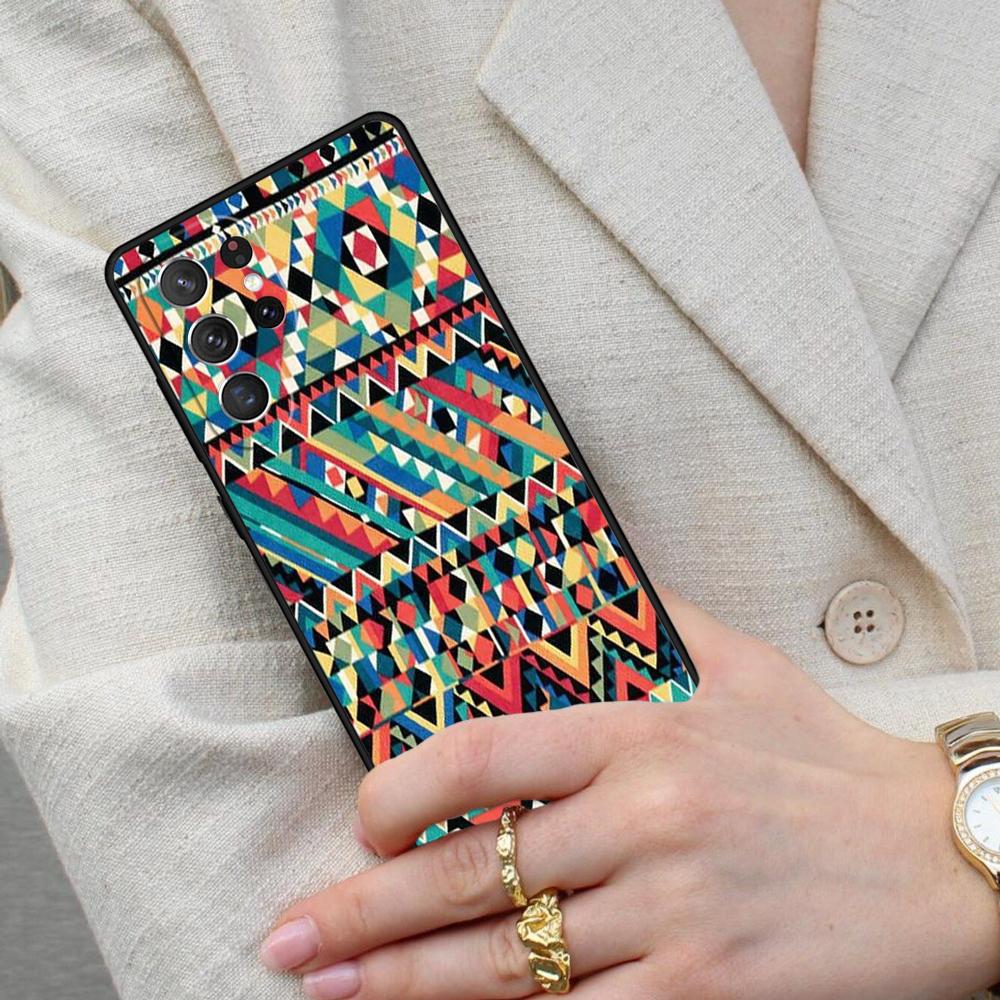 Aztec Pattern Cell Phone Case for Samsung Galaxy S26 Ultra S25 S24 S23 S22 S21 S20 Note10 Cover