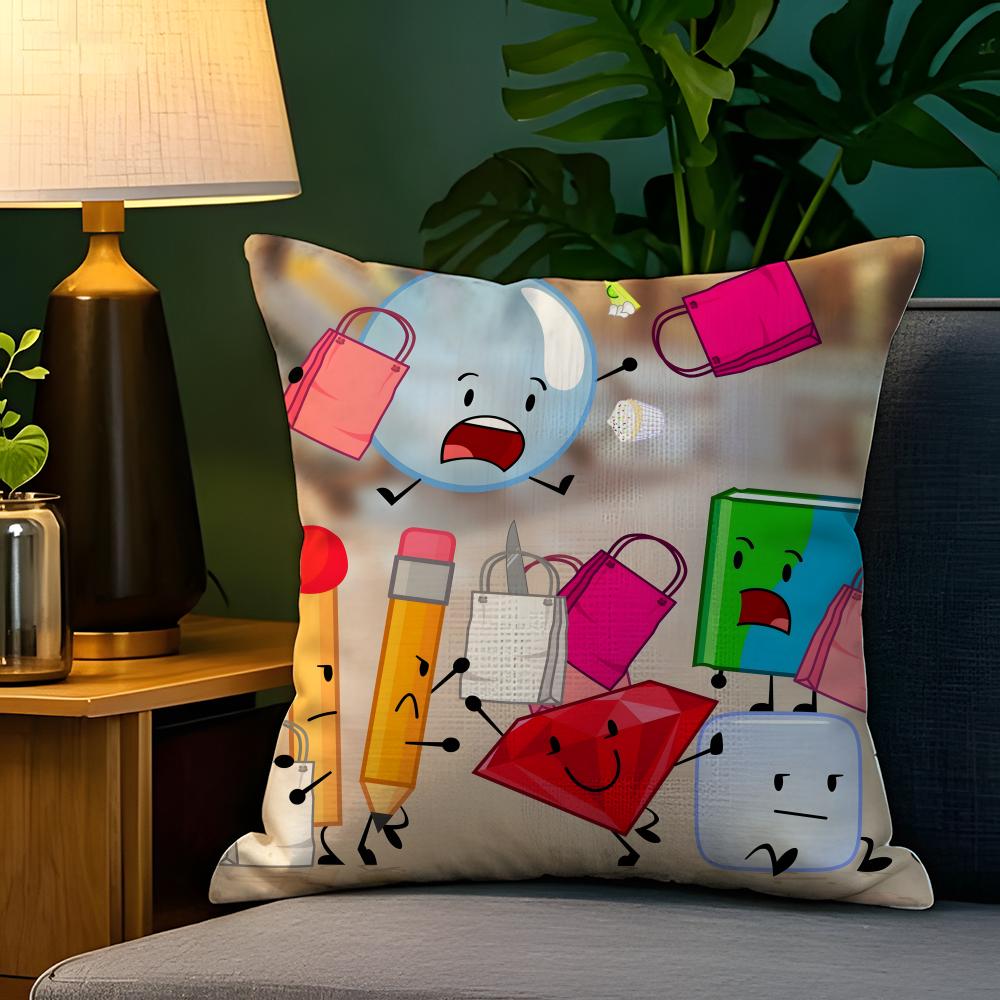BFDI BBattle for Dream Island Pillow Case Natural Linen Pillow Case DoubleSided Decor Sofa Pillowcase Home Decor