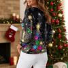 Women's Fashion Long Sleeve Christmas Snowflake Print Top Elegant Casual Top