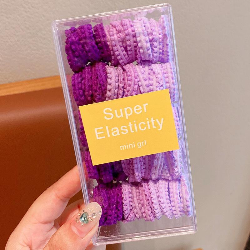 50pcs/box Candy Colored Hair Loop Children Not Harmful High Ponytail Headband Girls Elastic Rubber Band Hair Styling Accessories