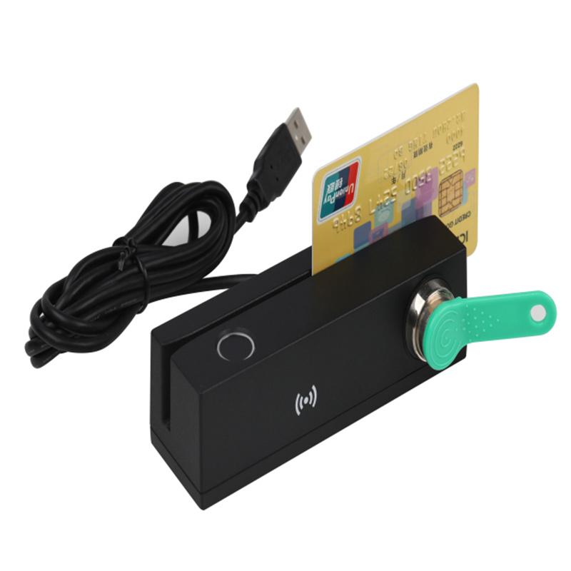 Magnetic Stripe+RFID+Finger ID + IBUTTON Card Reader Card Combo USB 4 in 1 Smart Card Reader MFR120