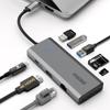 IDsonix к USB Совместимый с Портом Гарантии Портом LAN 3 USB-порта Портом PD-зарядки Портом для SD-карты Портом для Micro SD-карты USB-C Хаб 8-в-1, Type-C 3.0 5 Гбит/с,