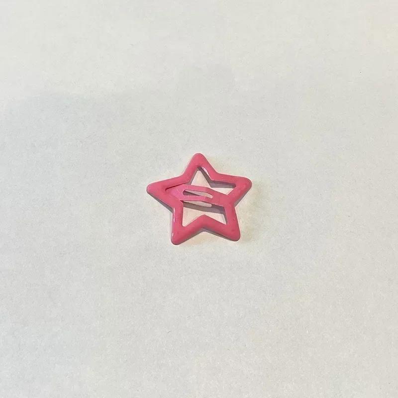 20 шт. красочные заколки для волос в форме звезды BB для девочек Y2K сладкие заколки-звезды для женщин простые металлические защелкивающиеся заколки для волос головные уборы ювелирные аксессуары