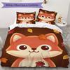 Romantic Real Fox Pattern Bedding uilt Set uilt Cover Pillowcase Home Decoration Birthday Gift (1 * duvet cover + 2 * pillowcase without core)