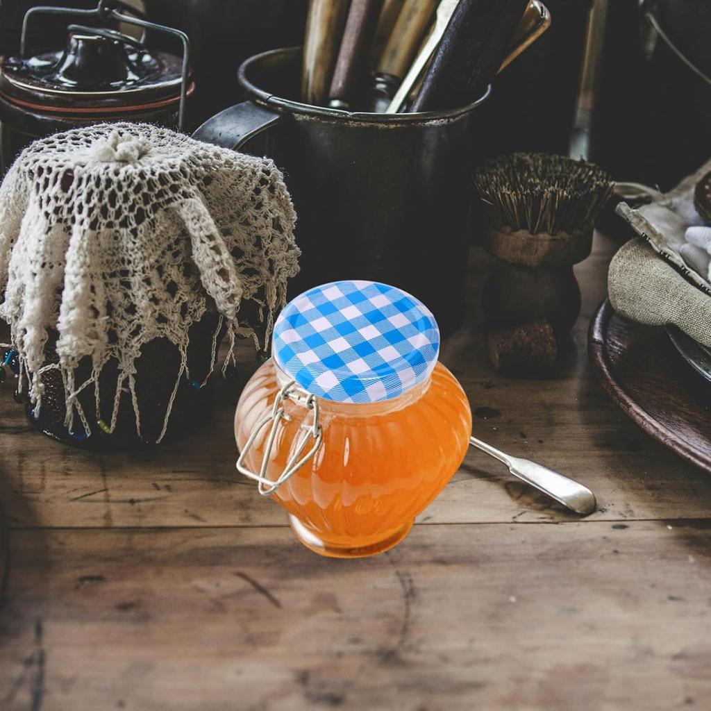 Alipis 50 шт. Небесно-голубые крышки из жести для банок, Герметичные уплотнительные крышки для джема, солений и многого другого, Многоразовые и железные крышки для банок для консервирования, 2,59 дюйма