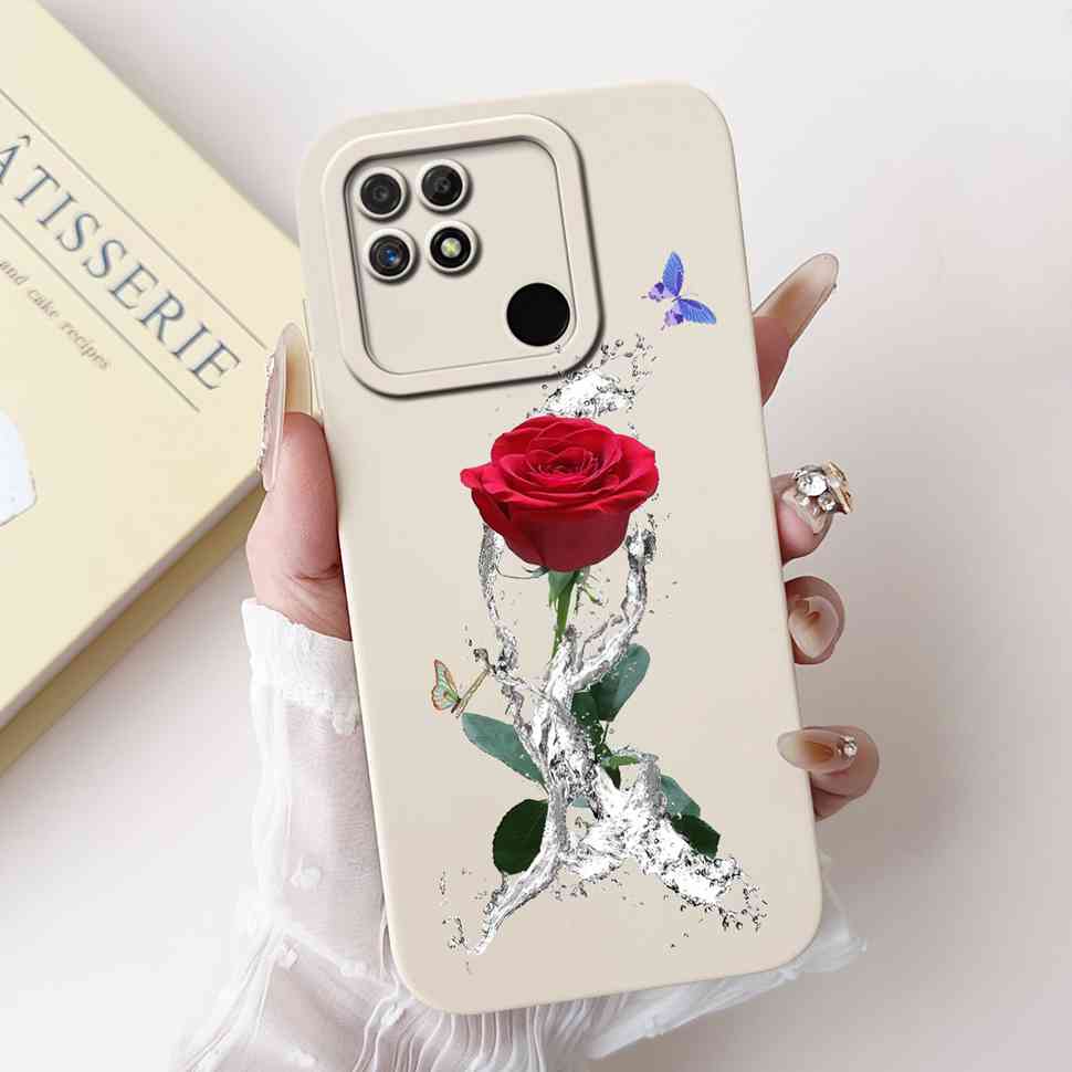Чехол для Realme Narzo 50A RMX3430 Цветы Мягкий Силиконовый Чехол для Oppo Realme Narzo50a 6.51" Модный Защитный Чехол