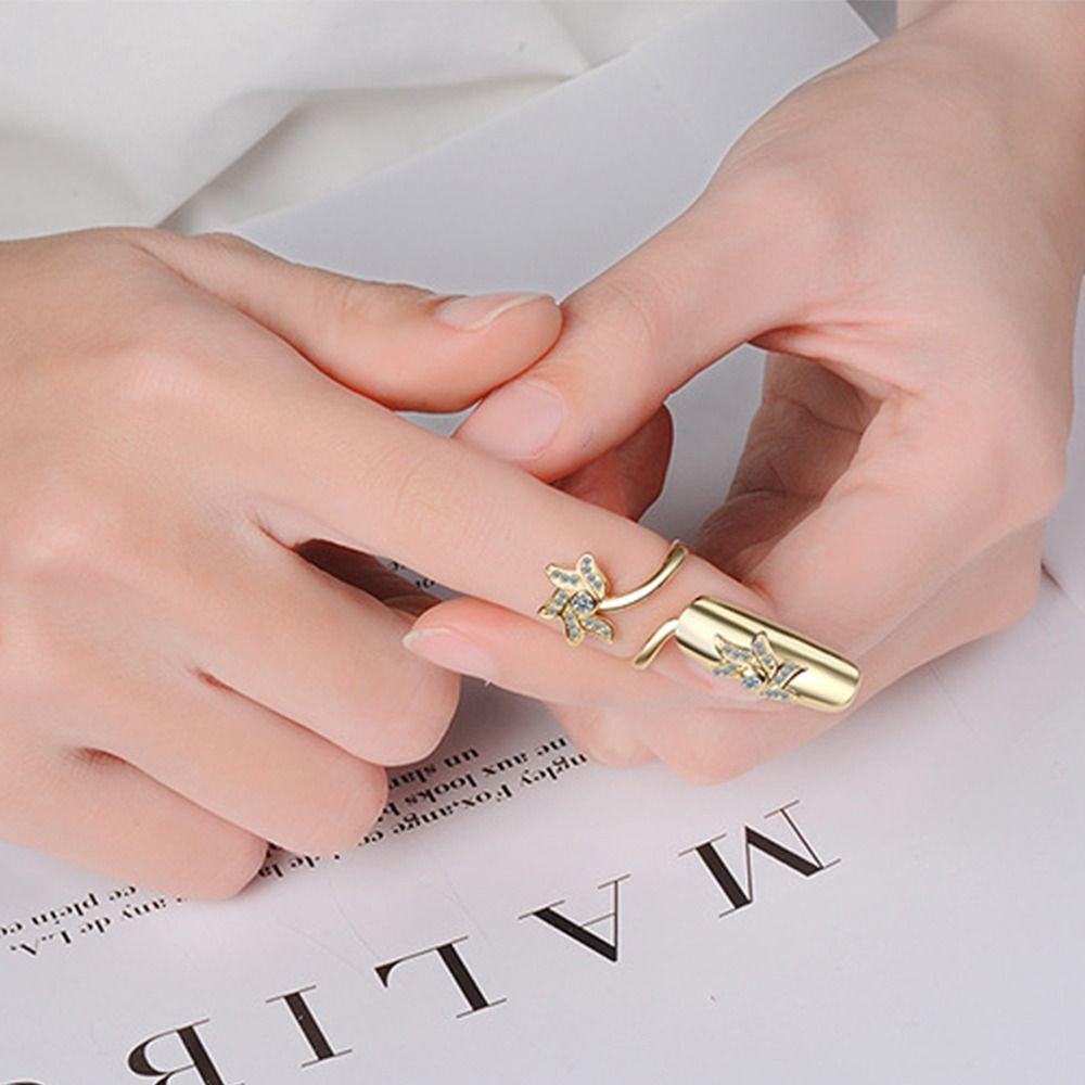 Opening Ring Girl Gift Zinc Zinc Alloy Finger Ring Fashion Jewelry Fingernail Protective Women Nail Ring