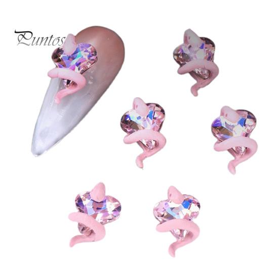 3 шт., украшения для ногтей «сделай сам», змея вокруг 3D сердца, подвески из искусственного кристалла, стразы для дизайна ногтей, чехол для телефона, аксессуары для декора, принадлежности для маникюра