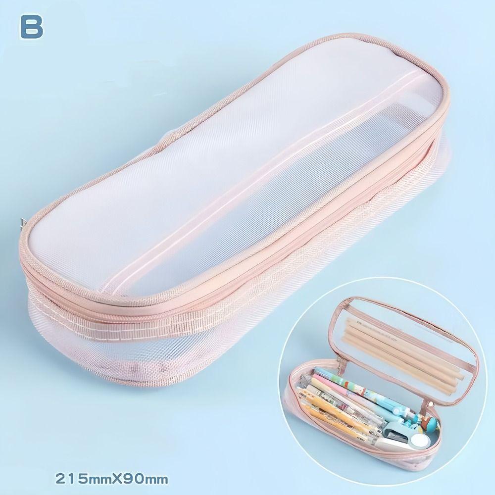 Легкий сетчатый пенал большой емкости эстетическая сумка для студентов канцелярские принадлежности