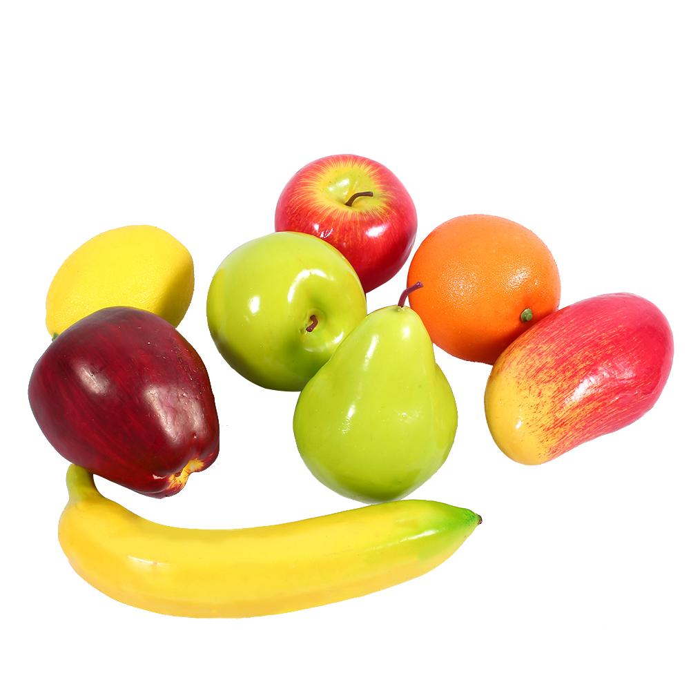 8pcs/set Plastic Fruit Kitchen Artificial Fake Food Display Home Party Decor Craft Lifelike