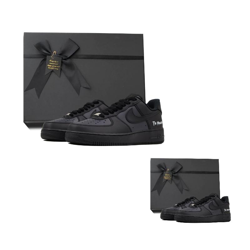Nike Air Force 1 Black Warrior, Monster 2.0 Leather, Classic And Versatile Low top Skateboard Shoes Unisex Black Gray CW2288-001(Team384-)