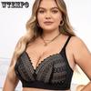 Тонкий французский кружевной бесшовный бюстгальтер для женщин без стальных колец, собранный и собранный бюстгальтер для аксессуаров, сексуальный бюстгальтер больших размеров