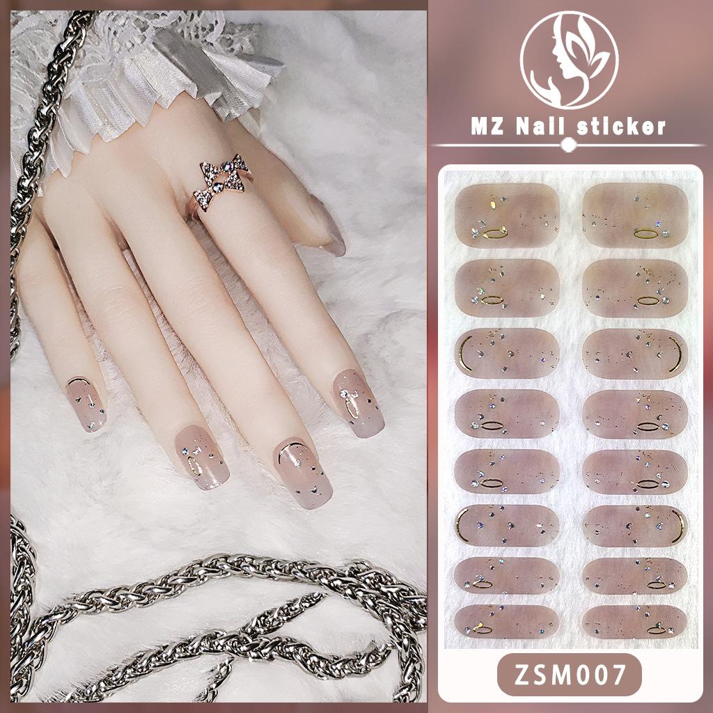 ZSM 3D Gel Nail Wraps, New Viral Elegant Style Waterproof Long Lasting Nail Stickers, No Top Coat Required