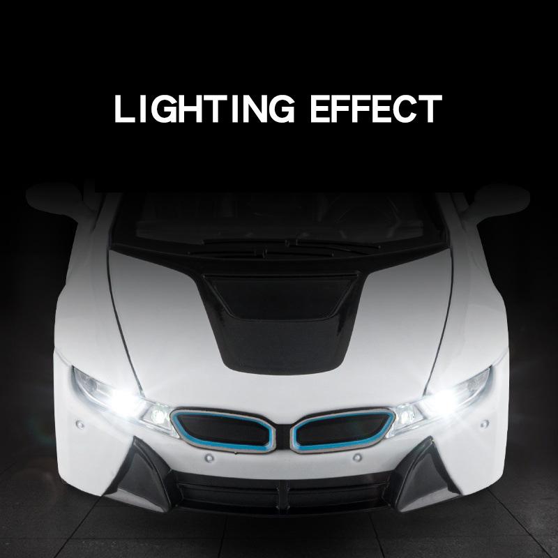 AAXS1 1:22 i8 Спортивный Автомобиль Сплав Литье под Давлением Модель Машинки Коллекция Транспортных Средств Симуляция Звук и Свет Игрушки Машина Детские Подарки на День Рождения