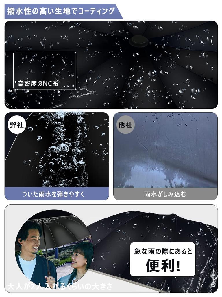 Folding Folding Folding Durable 12 Large Automatic For Both Sunny and Rainy Water Storage Pouch Included Umbrella, Umbrella, Umbrella, Men's - Ribs,