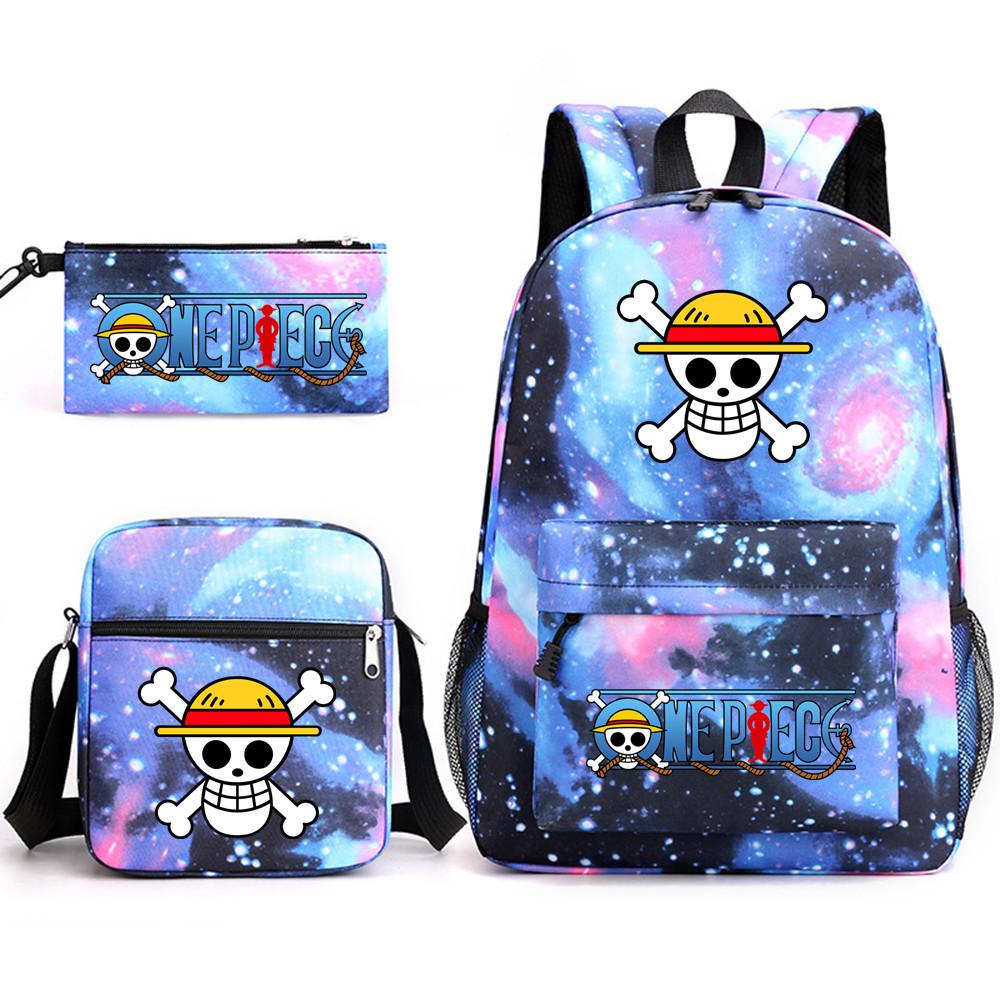 One Piece large-capacity student backpack three-piece set 7531 KTB