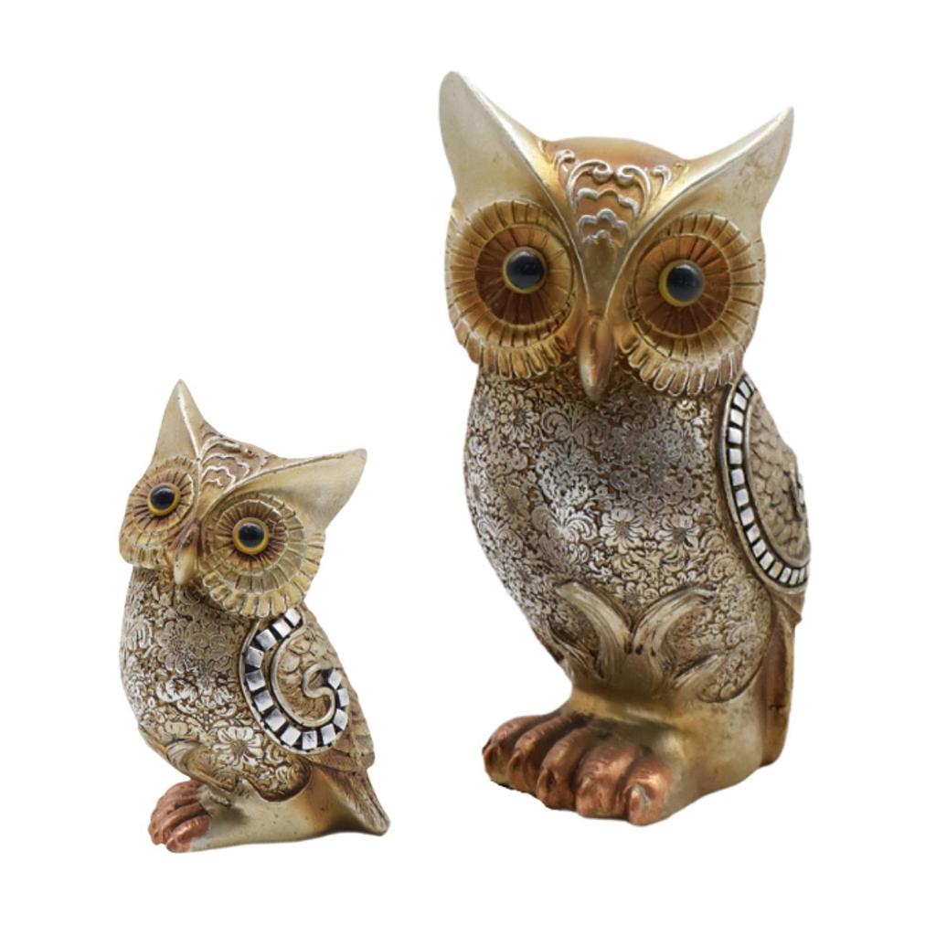 Brown Owl Figurine,Resin Statue Creative Collection,Animal Sculpture,Desktop Decoration for Office Table Hotel Bedroom
