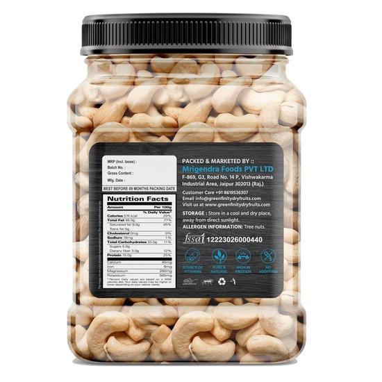 PrettyNutty Popular W320 Raw Kaju (Pack of 1, Each 500g) Cashews (1 x 0.5 kg).
