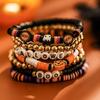 Halloween New Skull Pumpkin Bracelet Set, Witch Spider Mixed Color Beaded Kunjuan Hand