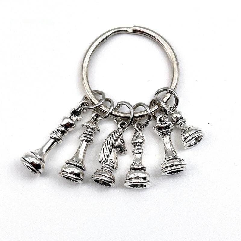 Creative Chess Pendant Keychain Chess Pieces Key Ring Purse Bag Car Key Chain Christmas Jewelry Gifts